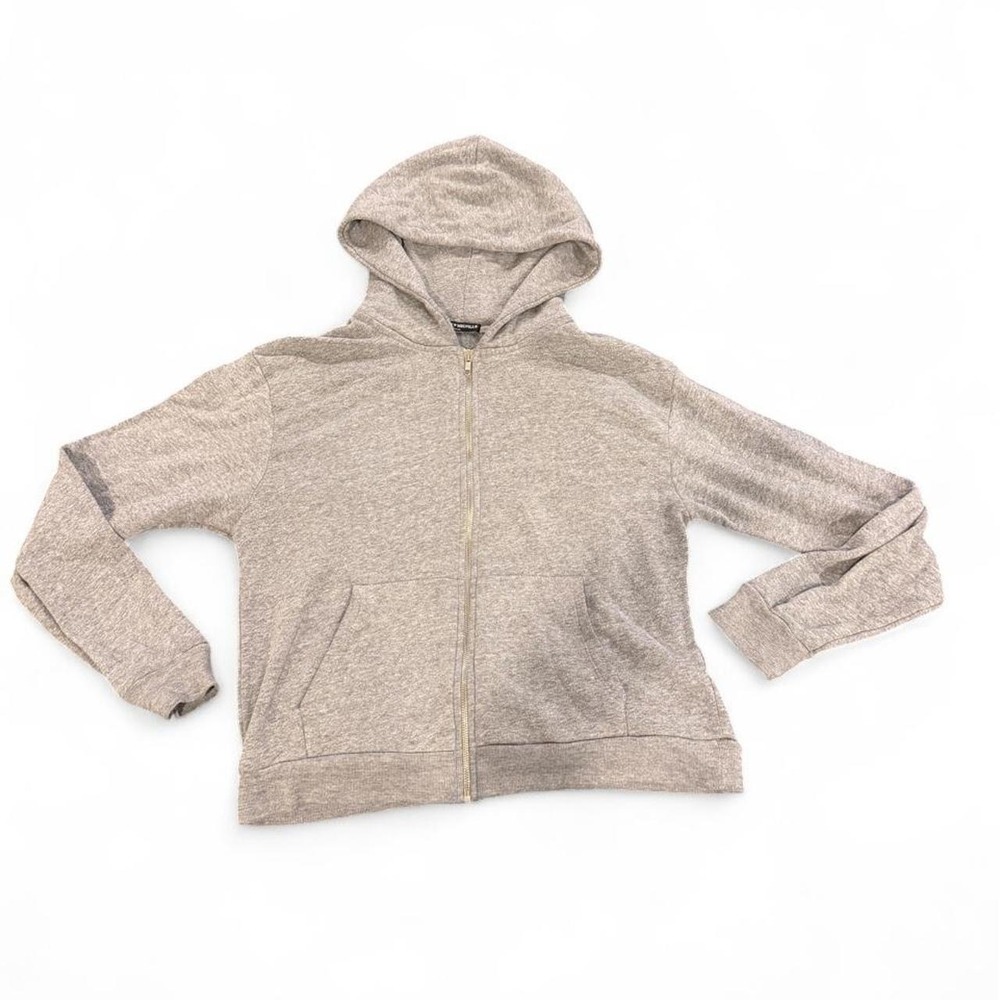 Brandy Melville Heather Grey Full Zip Hoodie Sweatshirt One Size